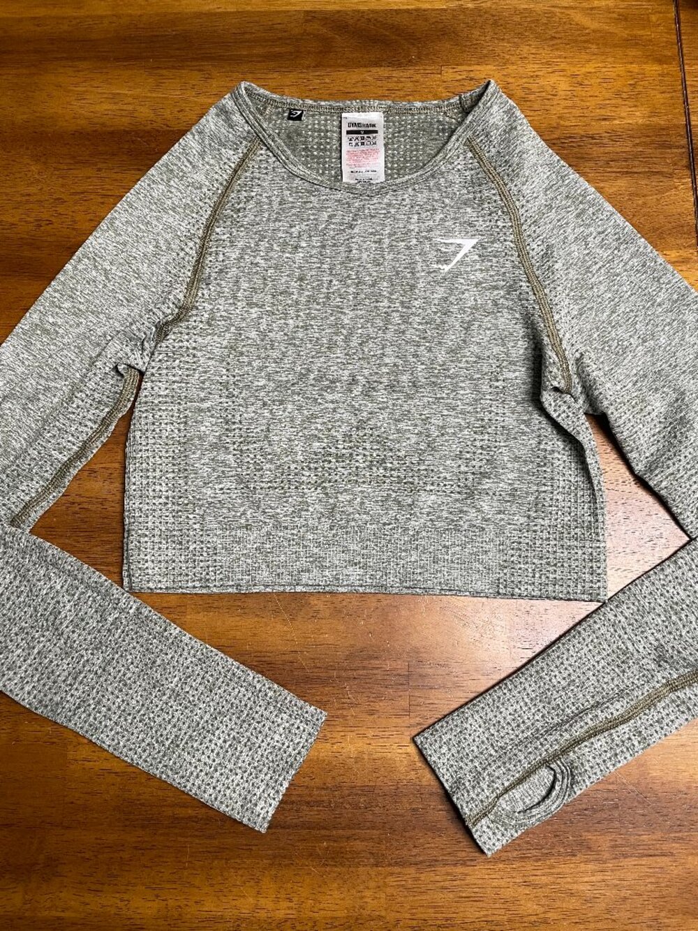 Gymshark Vital Seamless Long Sleeve Crop Top Green Medium